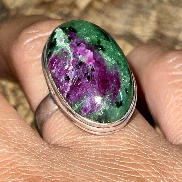 Saualpite Ruby Zoisite Statement Ring Size 8 - Picture 8 of 14